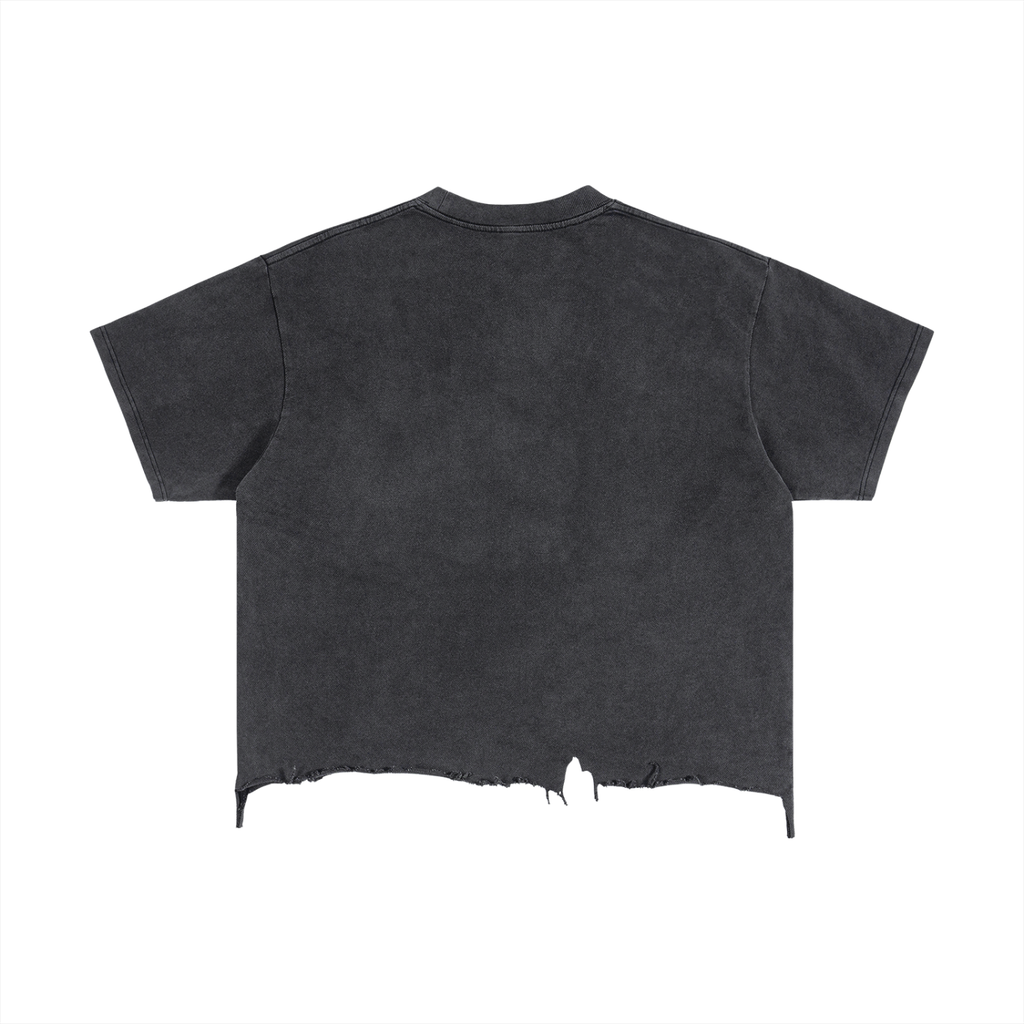 AnarcHEX - Flag_of_Toxic_Anarchism.jpg (HEX : #6AB440) - Vintage Wash Boxy Distressed Hem T-Shirt