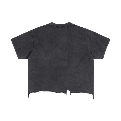 AnarcHEX - Flag_of_Toxic_Anarchism.jpg (HEX : #6AB440) - Vintage Wash Boxy Distressed Hem T-Shirt